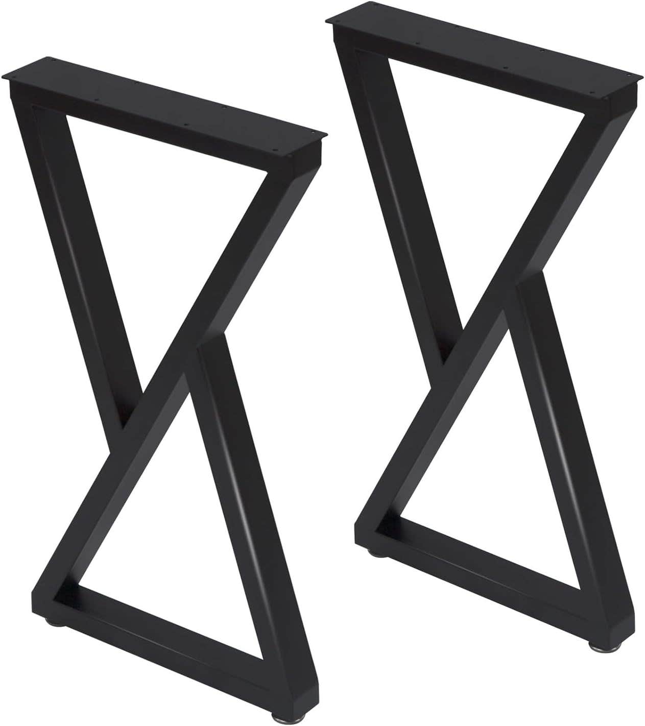 Taelakeni 36 Inch Metal Bar Table Legs, Heavy Duty Dinning Table Leg with Adjustment Feet Pads, Set of , Double Triangle