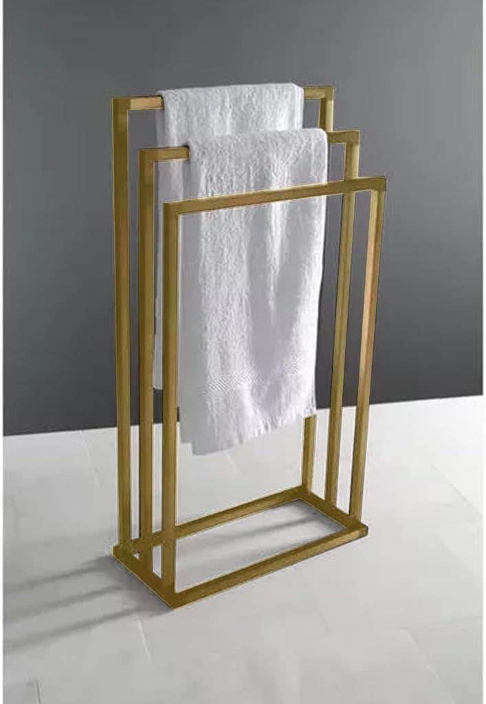 Modern 3-Tier Stainless Steel Freestanding Towel Rack - Gold