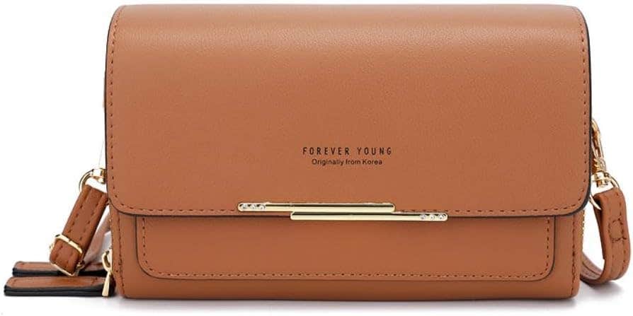 Goodern Small Crossbody Shoulder Bag for Women,Multi-Pocket Cellphone Bags PU Leather Wristlet Clutch Wallet Purses with Credit Card Slots Casual Women's Shoulder Handbags for Travel Evening-Black