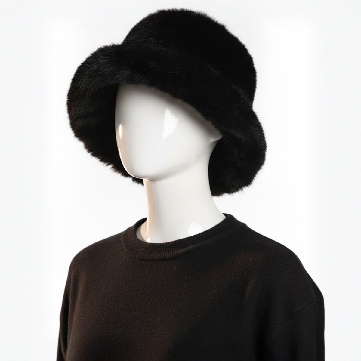 JDYaoYing Women's Faux Fur Bucket Hat – Plush Winter Fisherman Hat