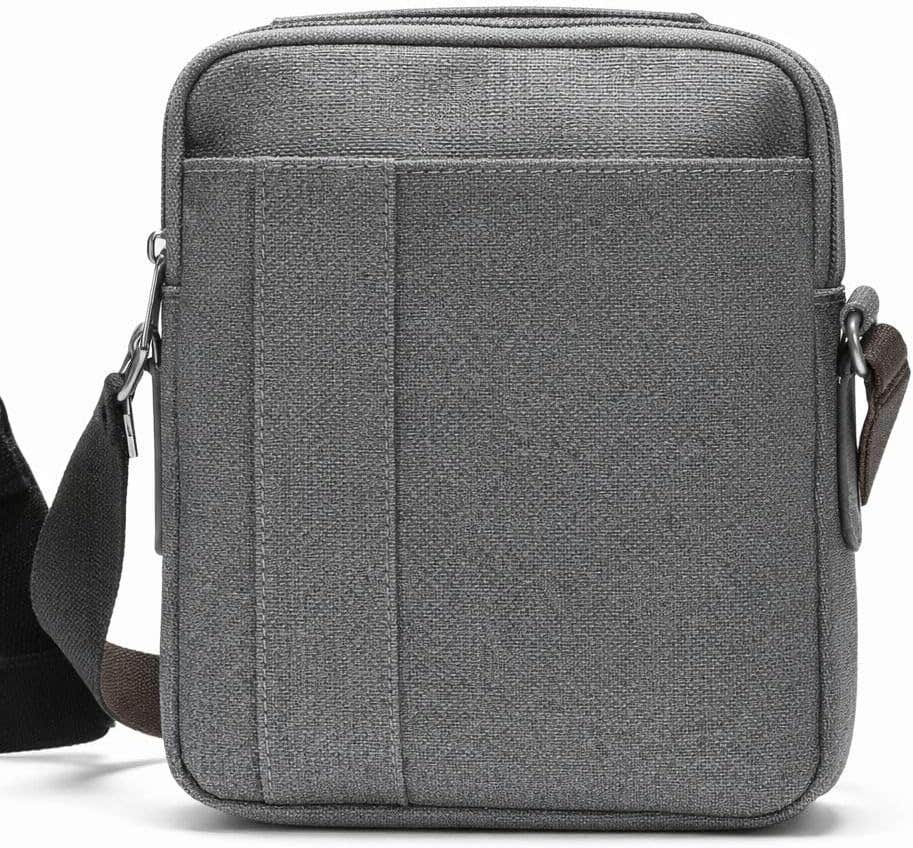 Men's PU Leather Crossbody Bag with Zipper Multi-Pocket Design