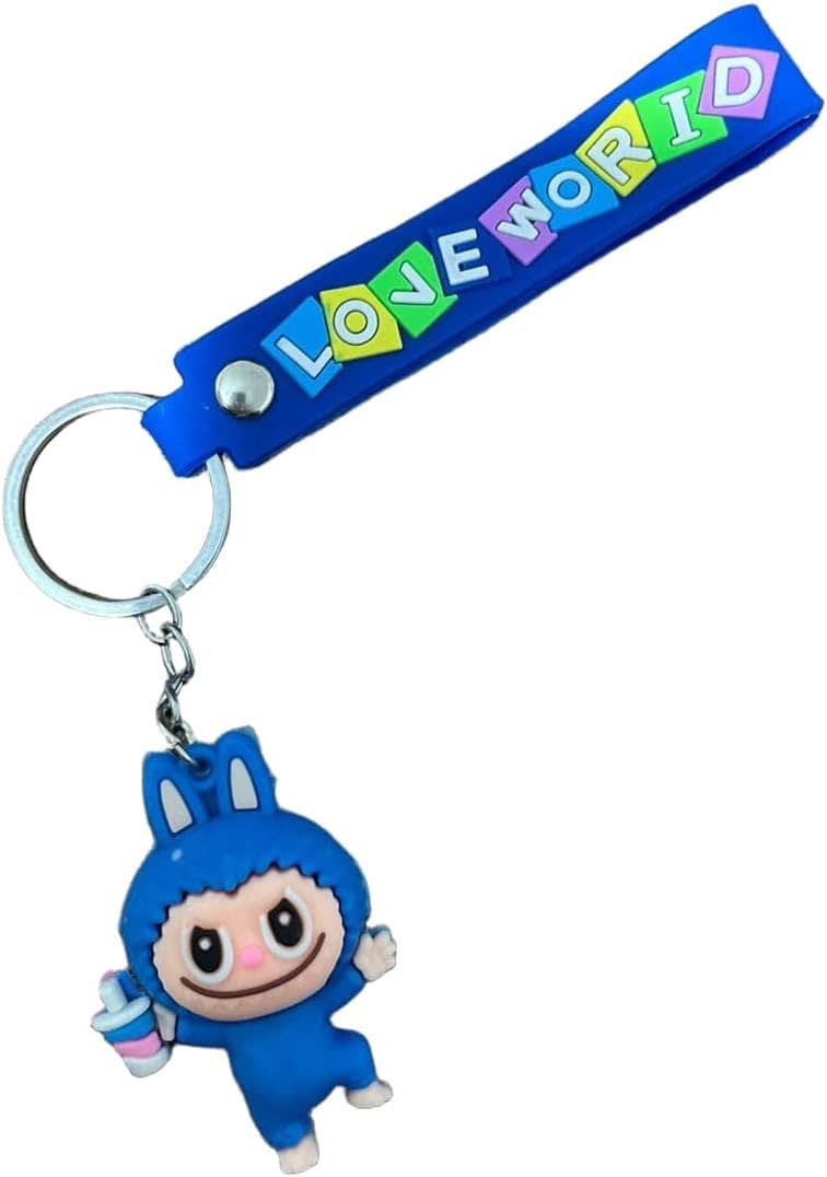 Colorful Love World Bunny Character Keychain for Home & Car Keys