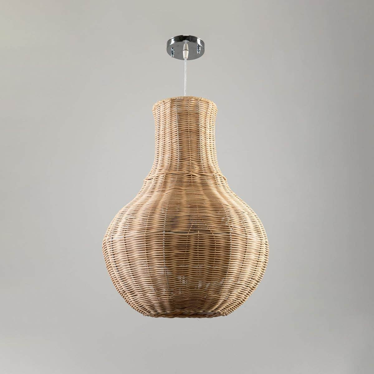 Boho Willow Hanging 1 Bulb Beige