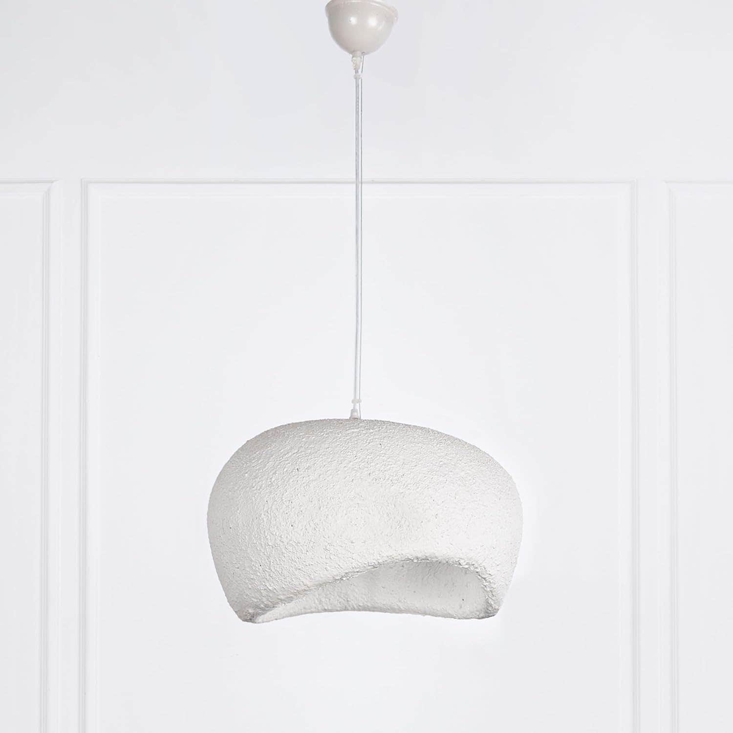Generic Corva S Spoon Modern Grey Resin Pendant Light, 32 x 32 x 60 cm, Living Room