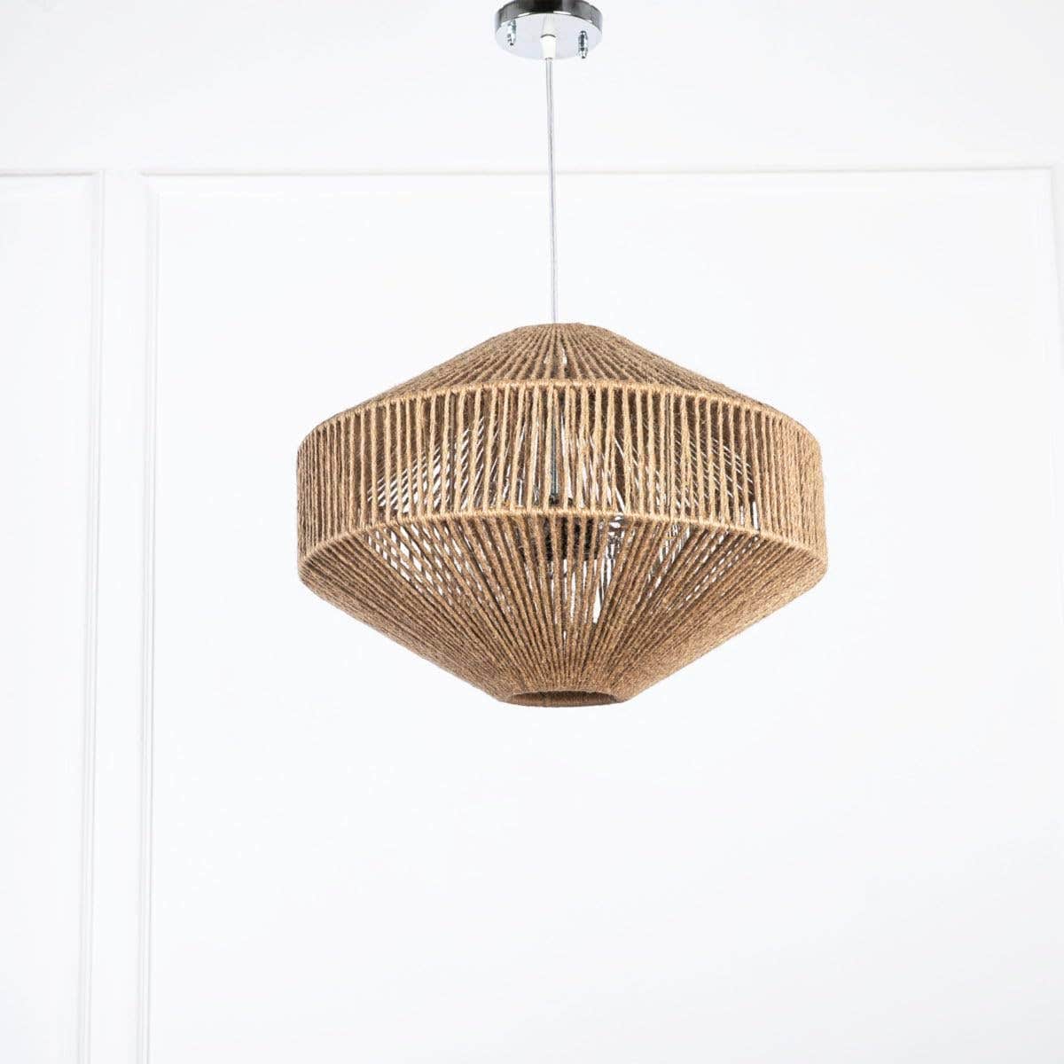 Modern Beige Pendant Light Fixture - Single Bulb Design