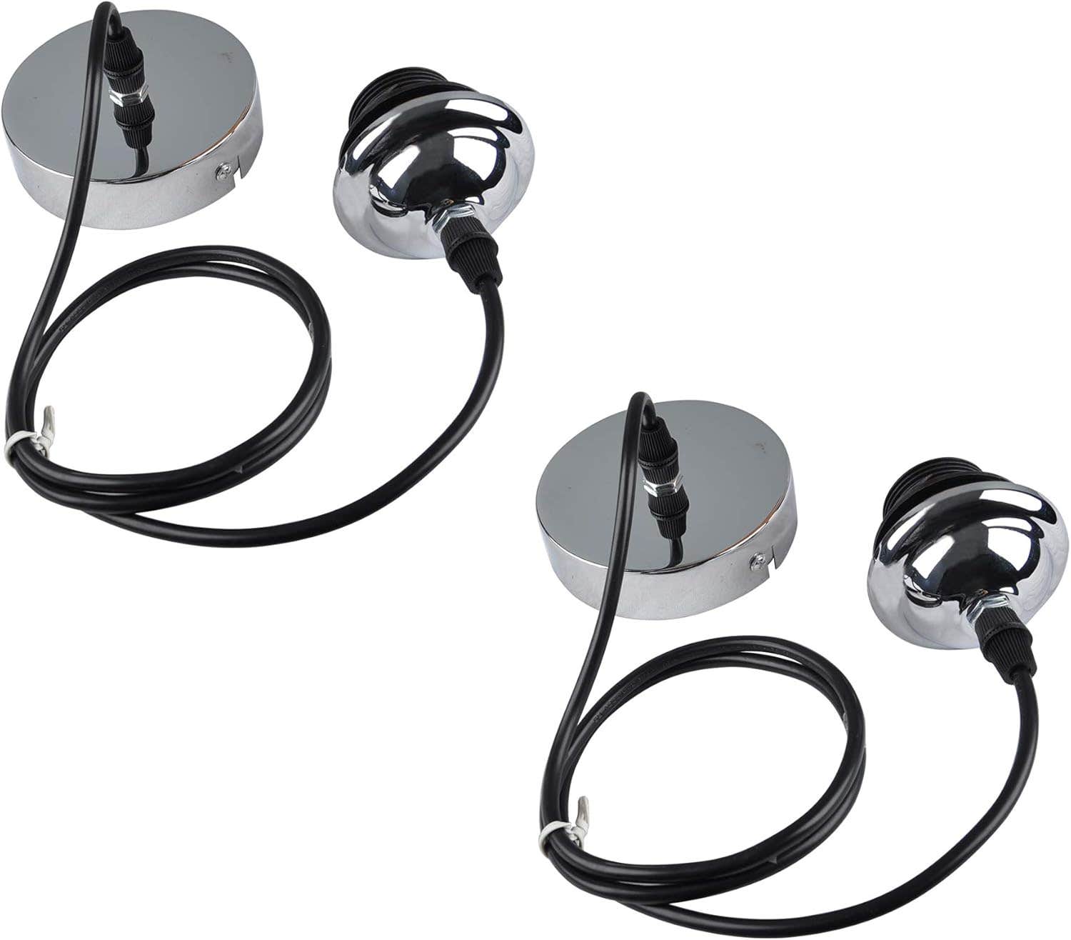 SHINY STAR Modern Chrome Pendant Light Fixture Kit - Pack of 2