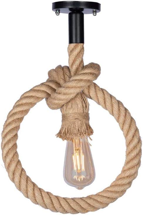 Ceiling lamp 50x20 linen rope