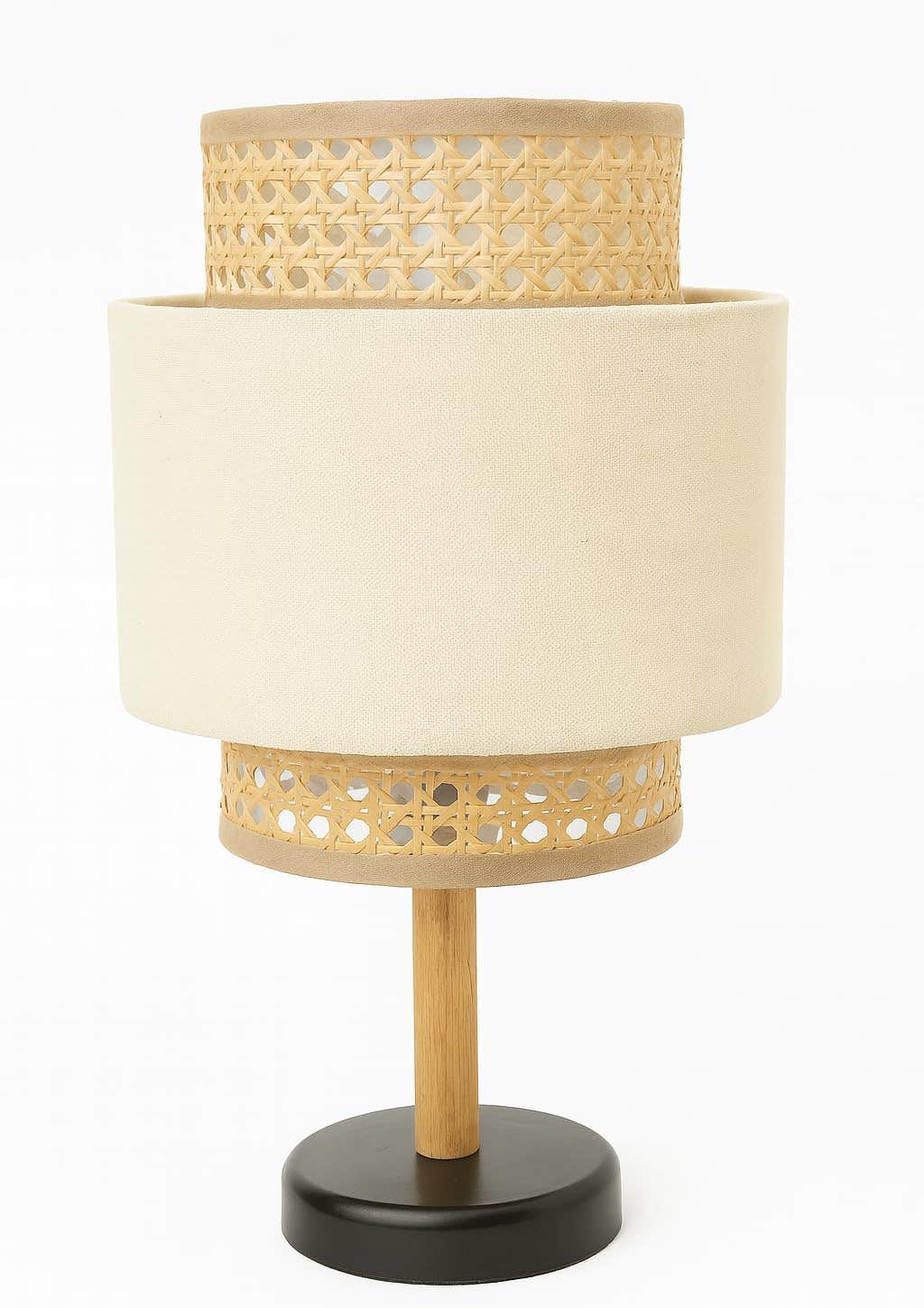 Mushkah Lighting Natural Fabric Wicker Table Lamp