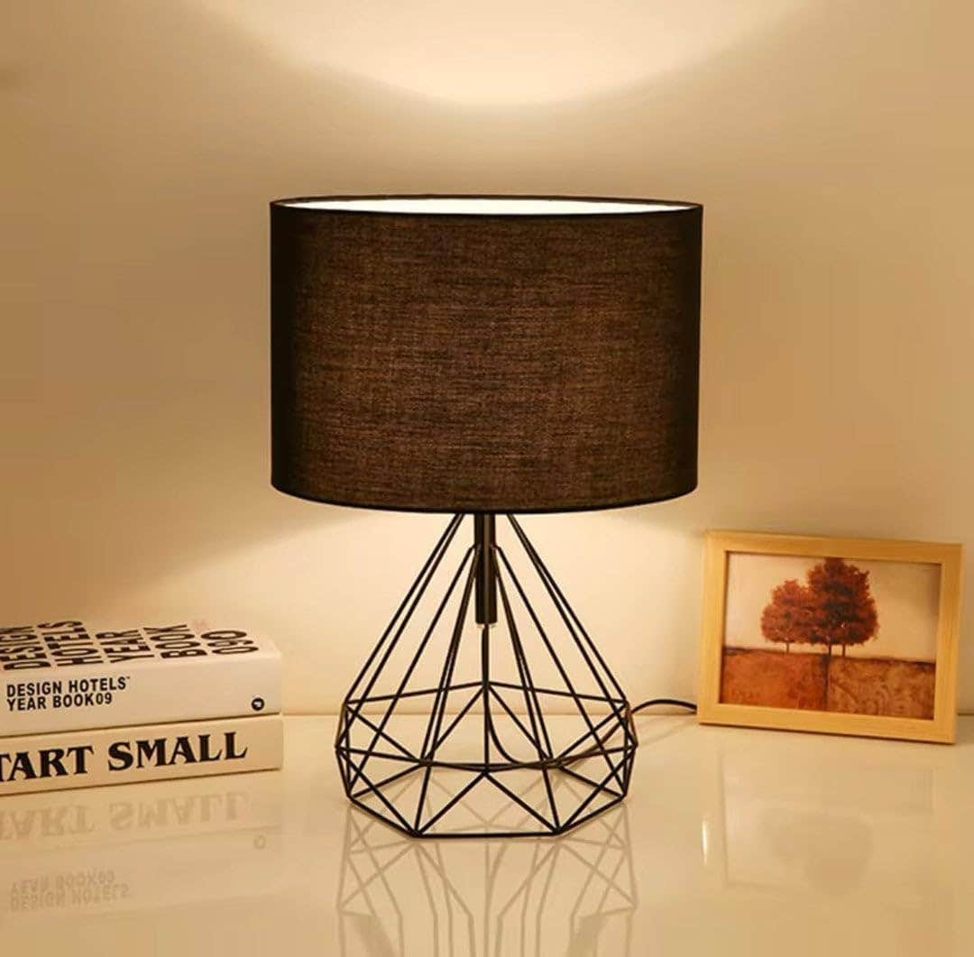 Mushkah Lighting Geometric Black Table Lamp