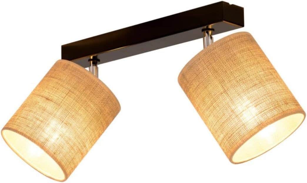 Generic Modern Double Light Ceiling Fixture with Fabric Shades - Elegant Home Lighting