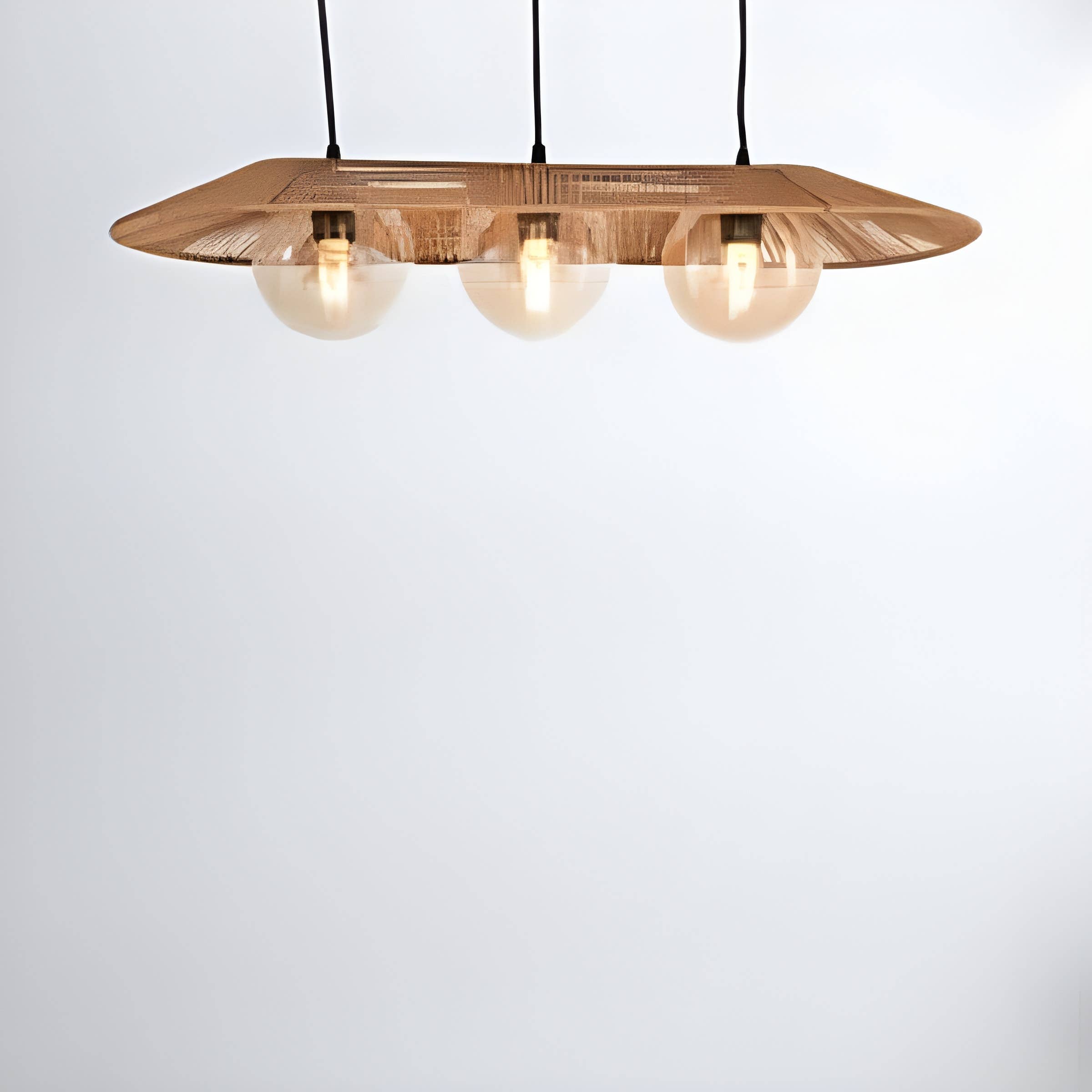 Generic 3-Light Beige Chandelier - Decorative Art Deco Style