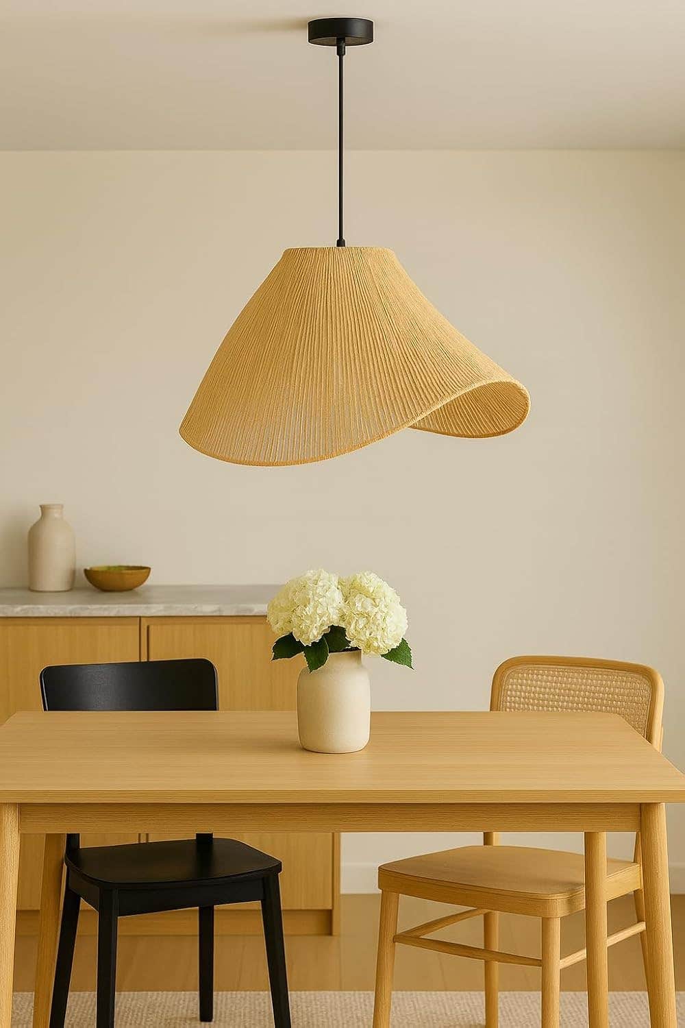 Handmade Beige Natural Thread Ceiling Lamp - Modern Style