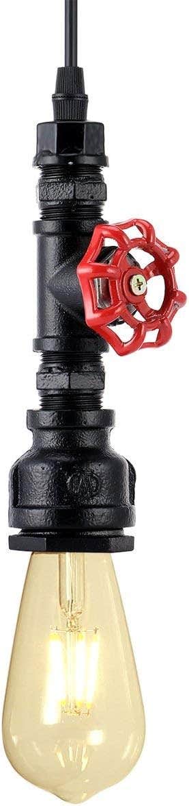 KAWELL Vintage Industrial Black Pipe Pendant Light - Ceiling Fixture