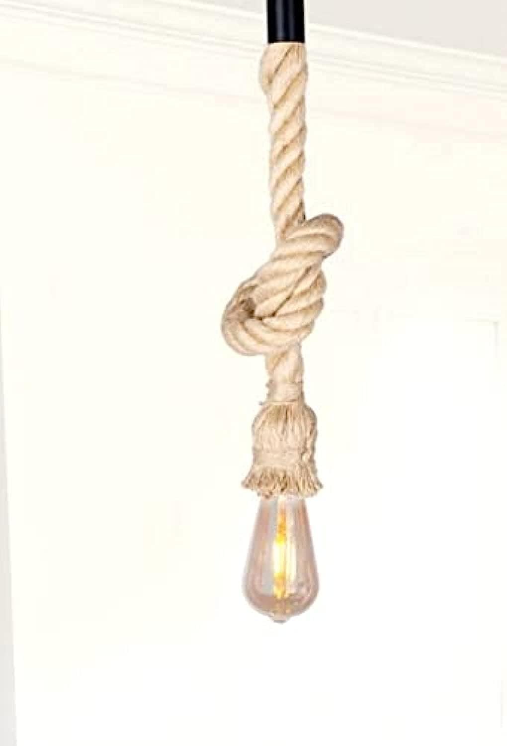 Modern White Acrylic Rope Pendant Ceiling Light | Flush Mount