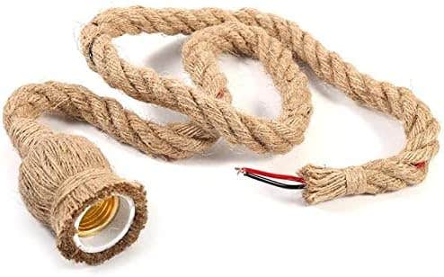 Retro Hemp Rope Pendant Light Ceiling Lamp Chandelier Single Head - Mishkah Lighting