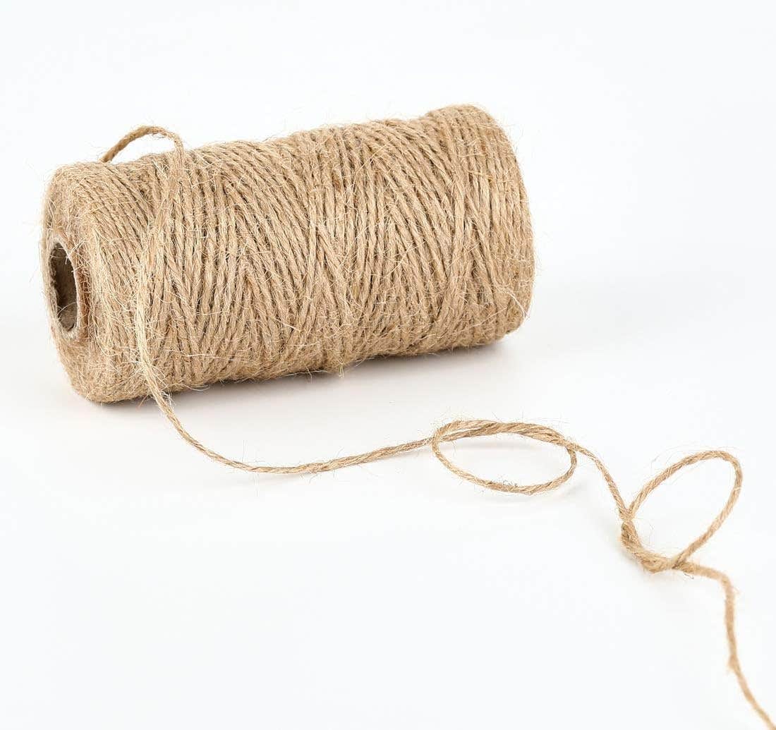 KUTONTECH 3Ply 328FT Natural Jute Twine for Crafts & Gardening
