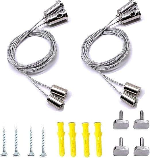 Adjustable Hanging Wire Mounting Kit for LED Ceiling Lights - 4pcs, 1M Steel Rope