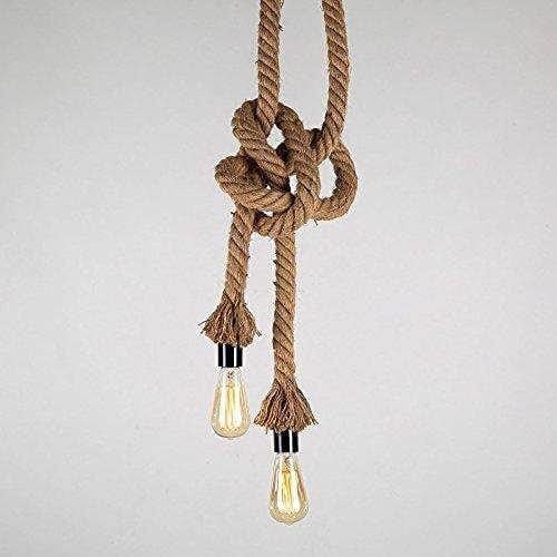 CLUC Beige Metal Double Rope Pendant Light - Semi Flush Mount