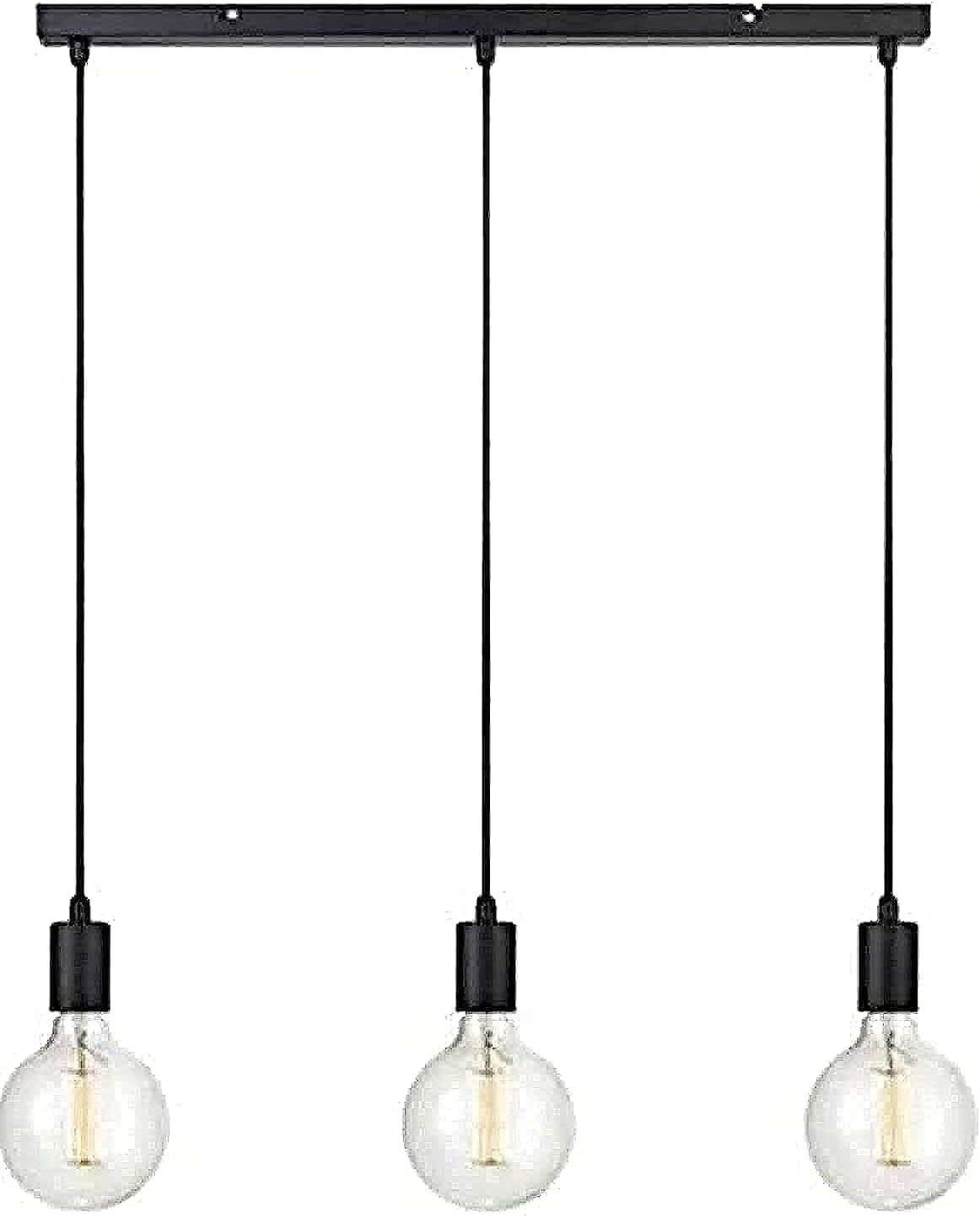 Modern Black Metal Flush Mount Lighting Unit - Installation Accessories Included