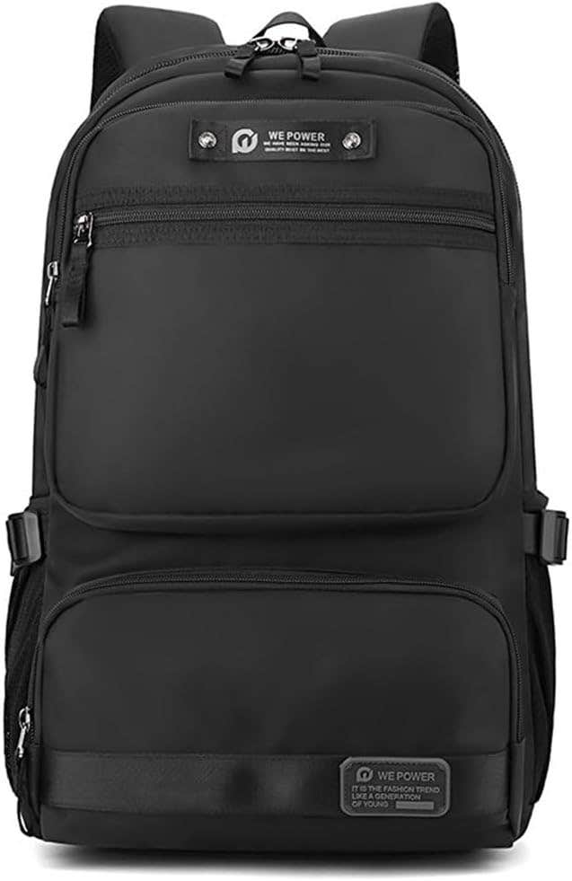 Men's Large Capacity Multilayer Black Business College Backpack 31x22x50cm