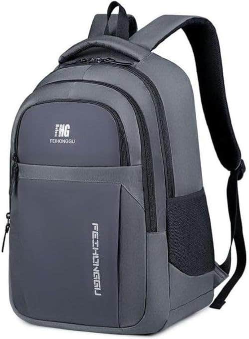 Multi-Pocket Backpack, Grey, Suitable for 15.6 Inch Laptop Travel College Business