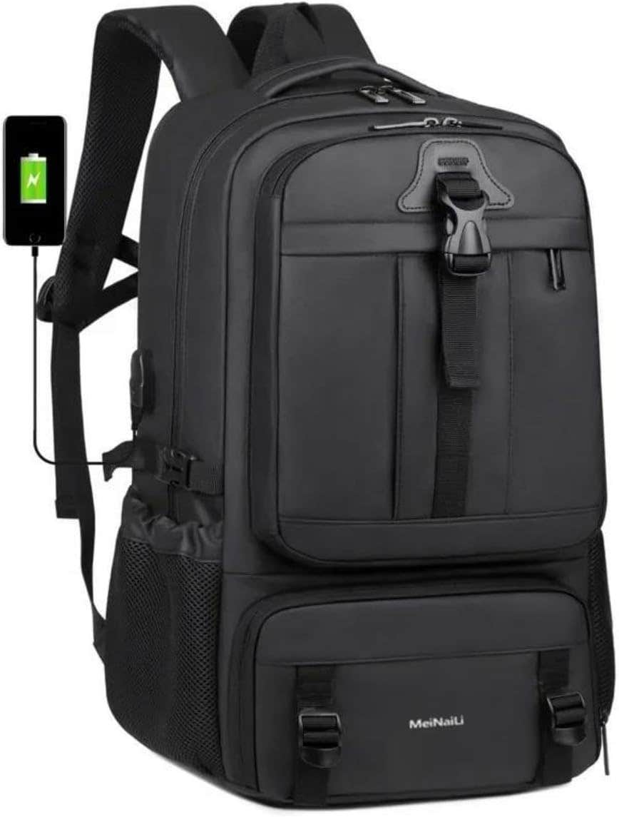 N Elegance Meinaili Waterproof Expandable Laptop Backpack, 17-Inch Large Capacity, USB Charging, Shock Resistant, Unisex