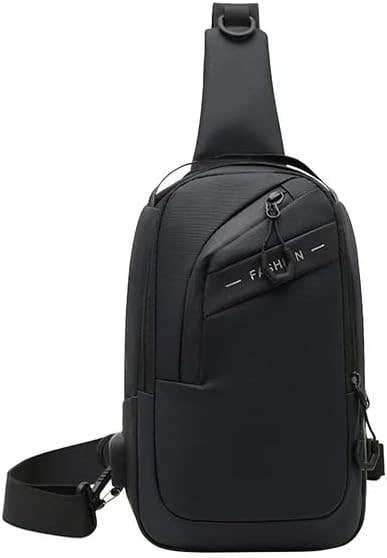 Men's Multi-Pocket Black Business Shoulder Bag - Organized & Secure