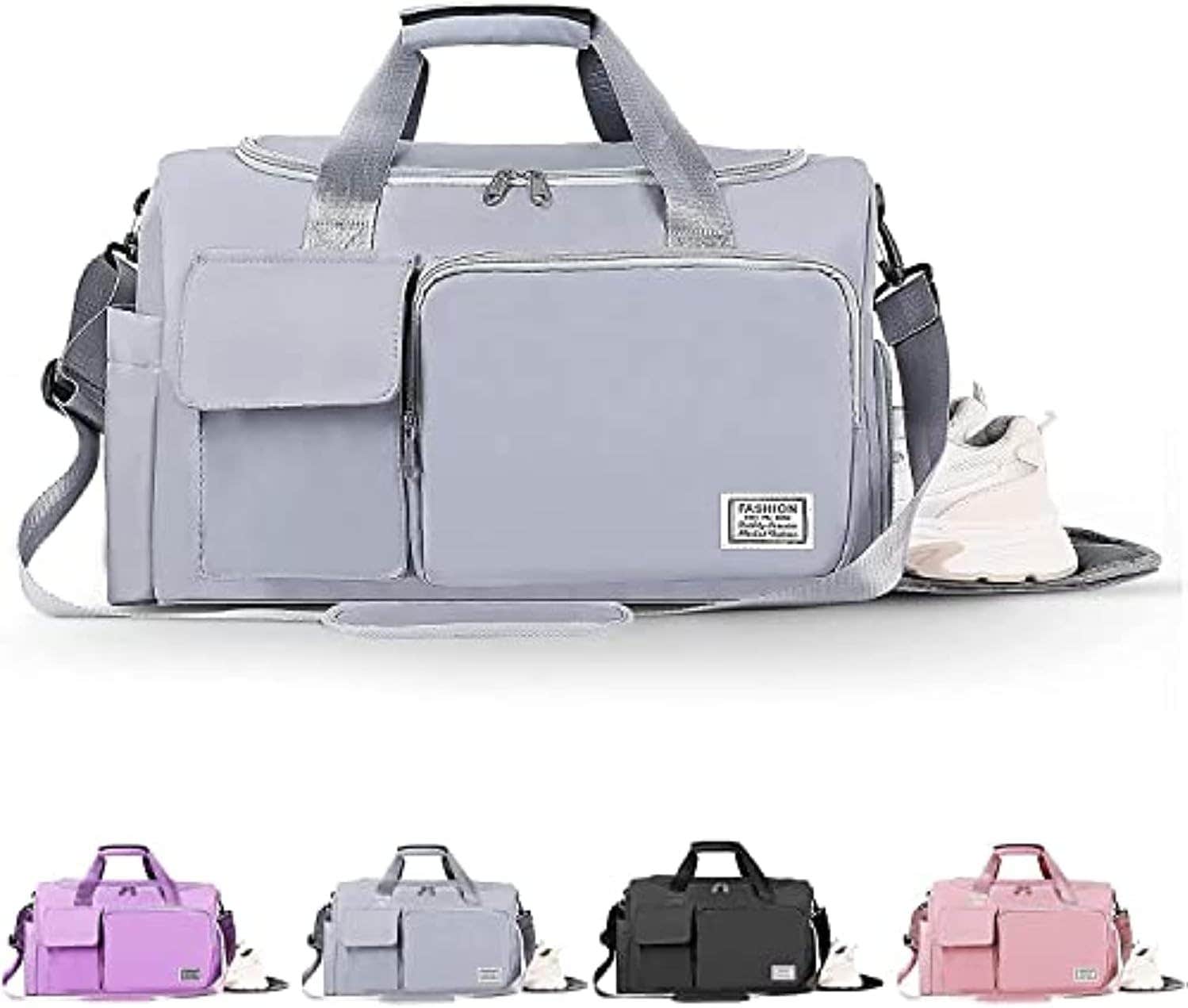 HOUSEHOLD CULTURE Sports Gym Bag with Wet Pocket & Shoe Compartment - Blue