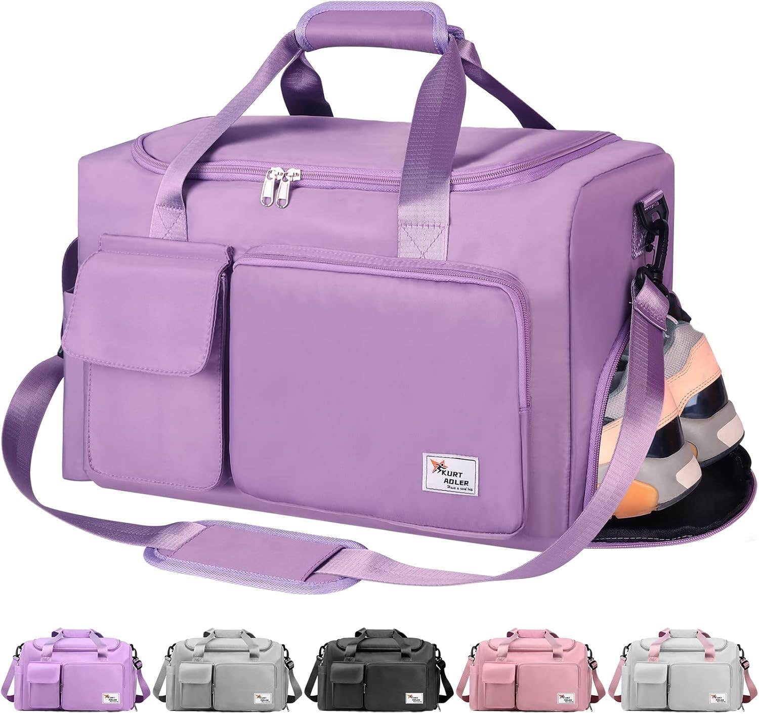 Kurt Adler Foldable Travel Bag with Shoe Compartment - Waterproof, Ideal for Long Plane & Short Train Journeys