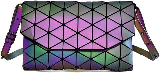 Chic Boutique De Mode Geometric Luminous Purses Handbags Holographic Crossbody Shoulder Bag, Crossbody Classic