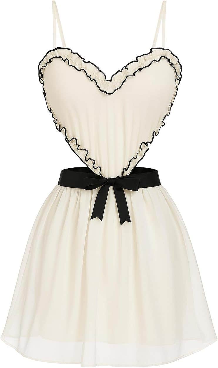 Women's Nightgown - Gamal Sons - White & Black