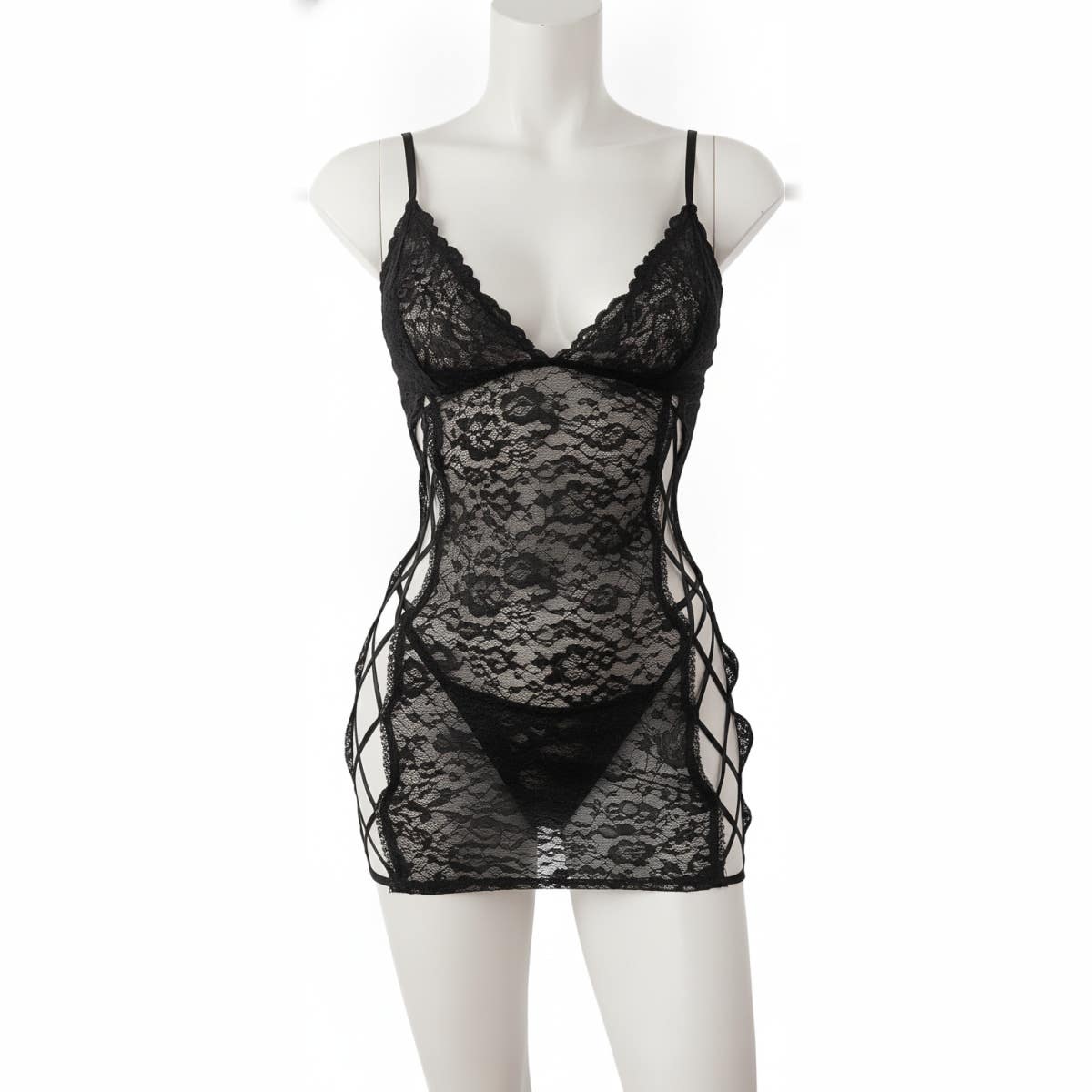 لباس نوم نسائي - Gamal Sons, Lace, Model GS-907-51283-PARENT - Black
