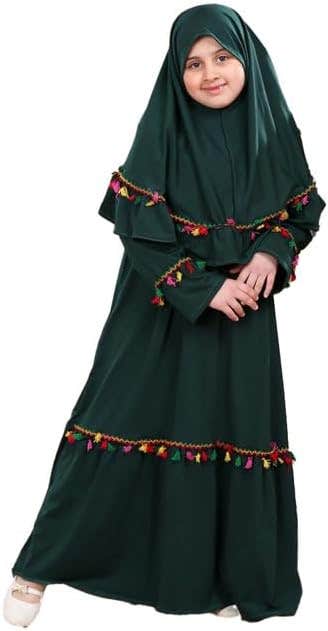 Girls  Dress - Gamal Sons, Royal Crepe - Green