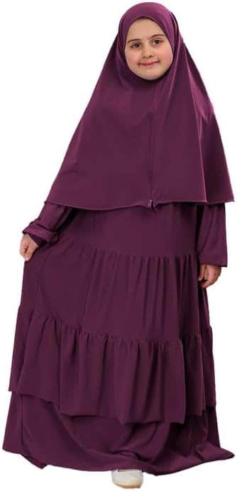 Girls' Abaya - Gamal Sons, Crepe, One Size, Suitable up to 110 kg, With Khimar