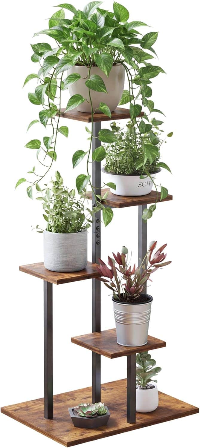 VonDream 4 Tier Indoor Plant Stand - Brown