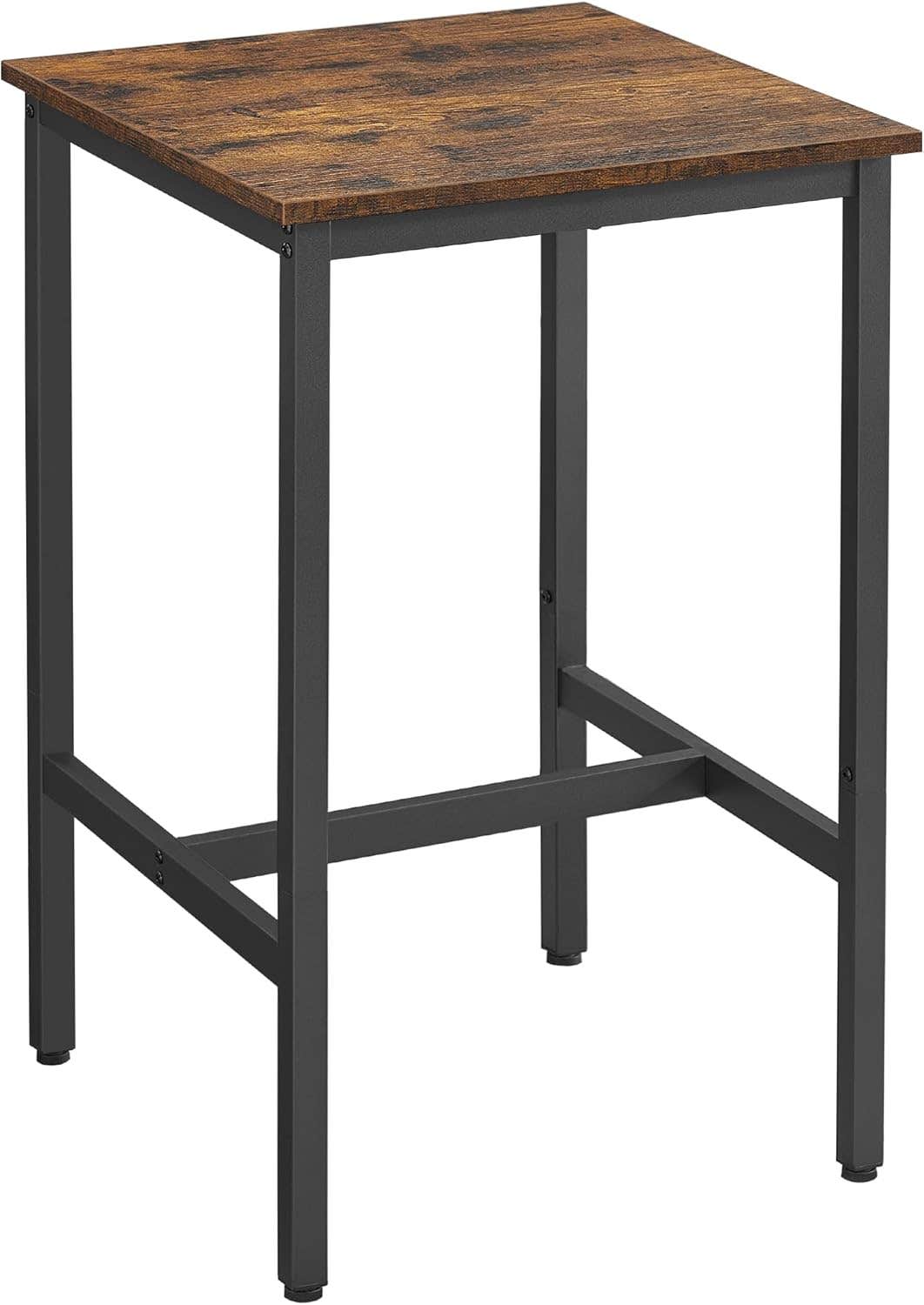 VASAGLE Industrial Bar Table, Rustic Brown & Black, High Load Capacity