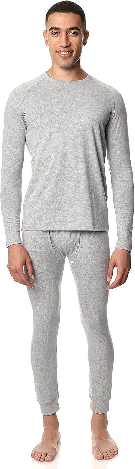 Red Cotton Mens Thermal Underwear Base Layer Set