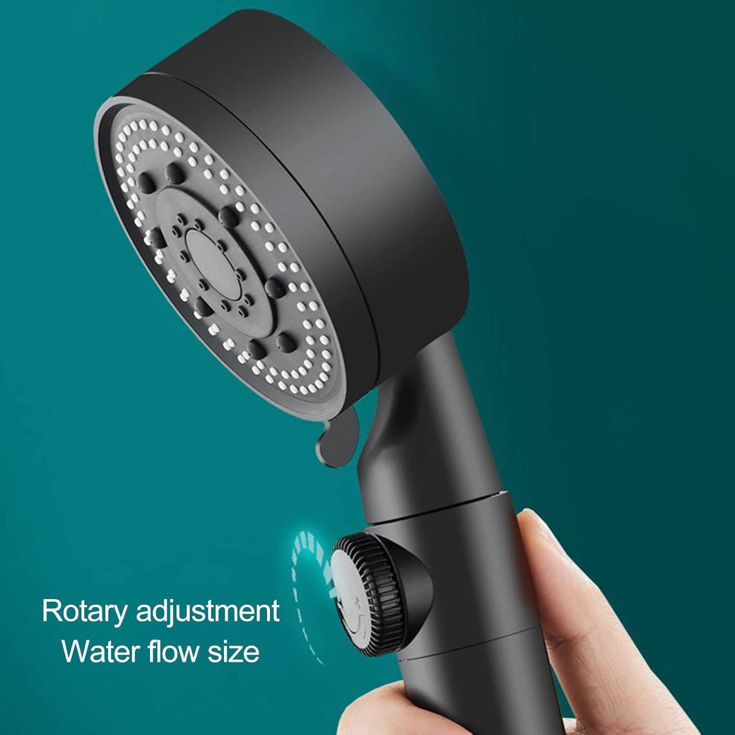 CYMMPU High-Pressure 5 Bathing Modes Turbo Home Bath Shower Nozzle Water Heater Filter Shower, One Water Stop Function Shower Head,Handheld Shower Head