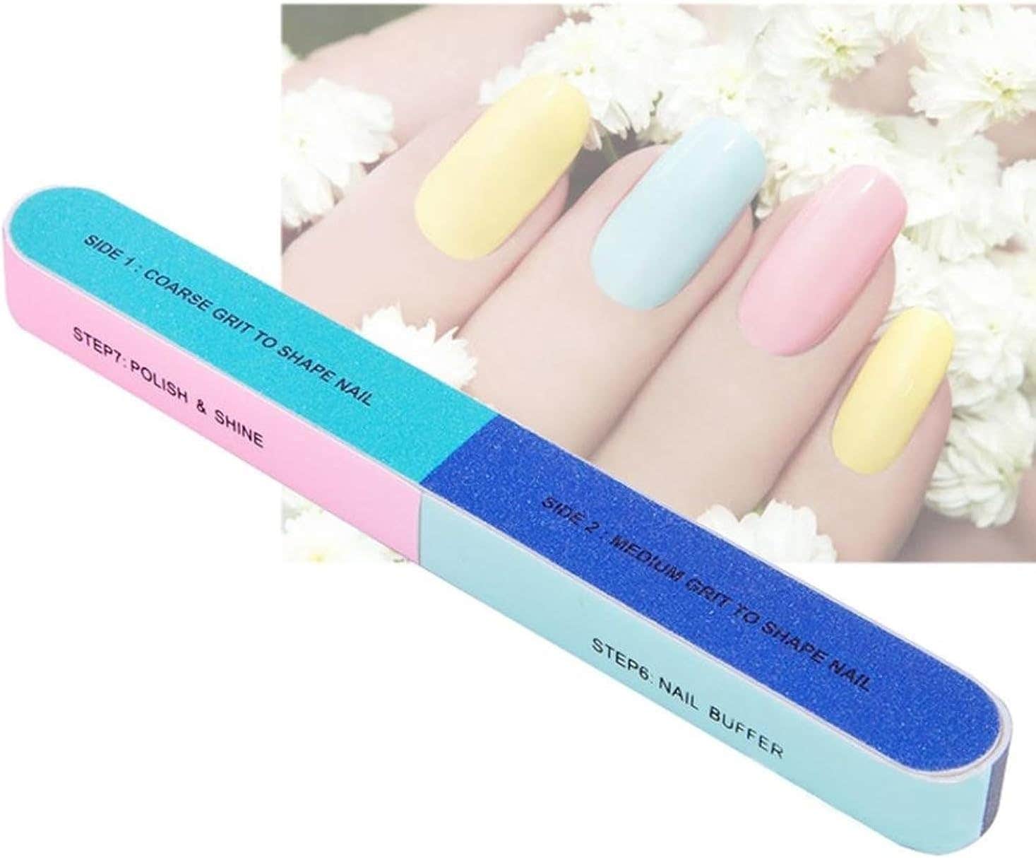 ZOZY 7-Way Nail File & Buffer Set - Assorted Colors, EVA Material - Manicure & Pedicure