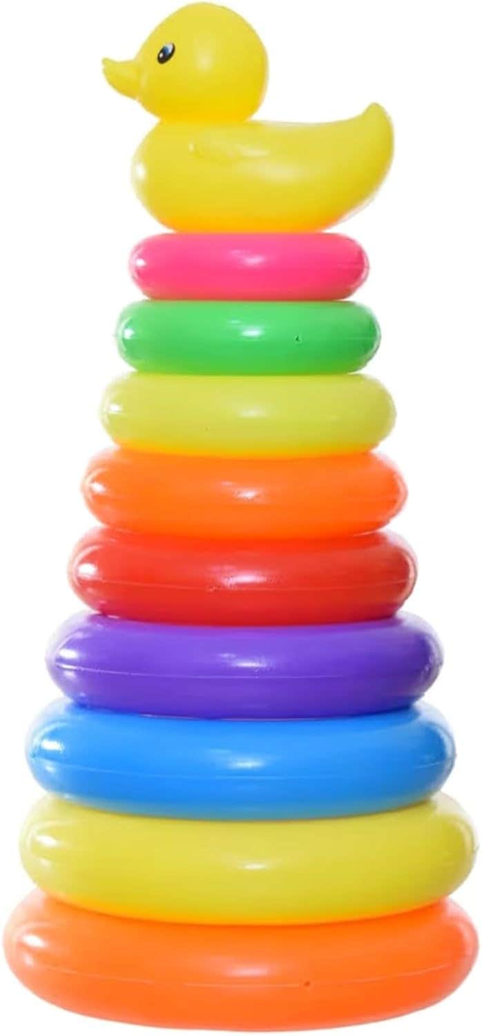 Duck Rings 9 Rings Play Set 10 Pieces, 30 x 28 x 28cm, Multicolor