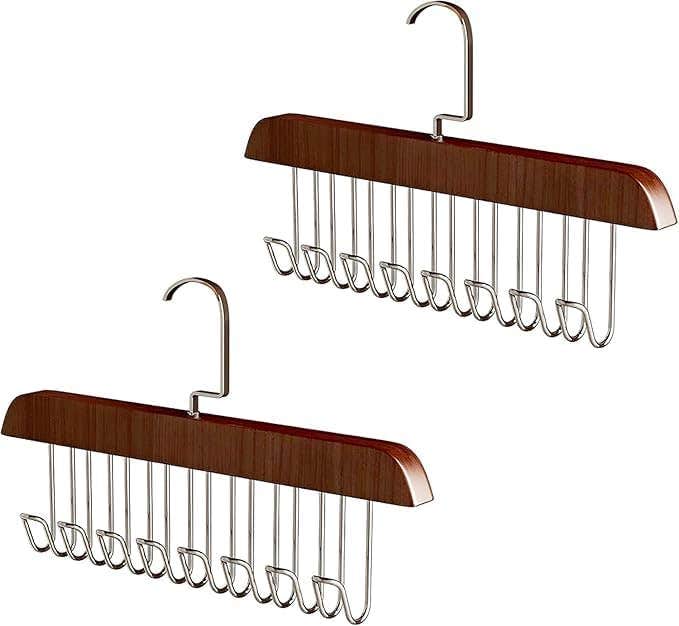 Next store Wooden Clothes Hanger with 8 Hooks - 3 Pack - Classic Design, Space Saving Clothes Organizer, Durable for Hanging Coats, Bags