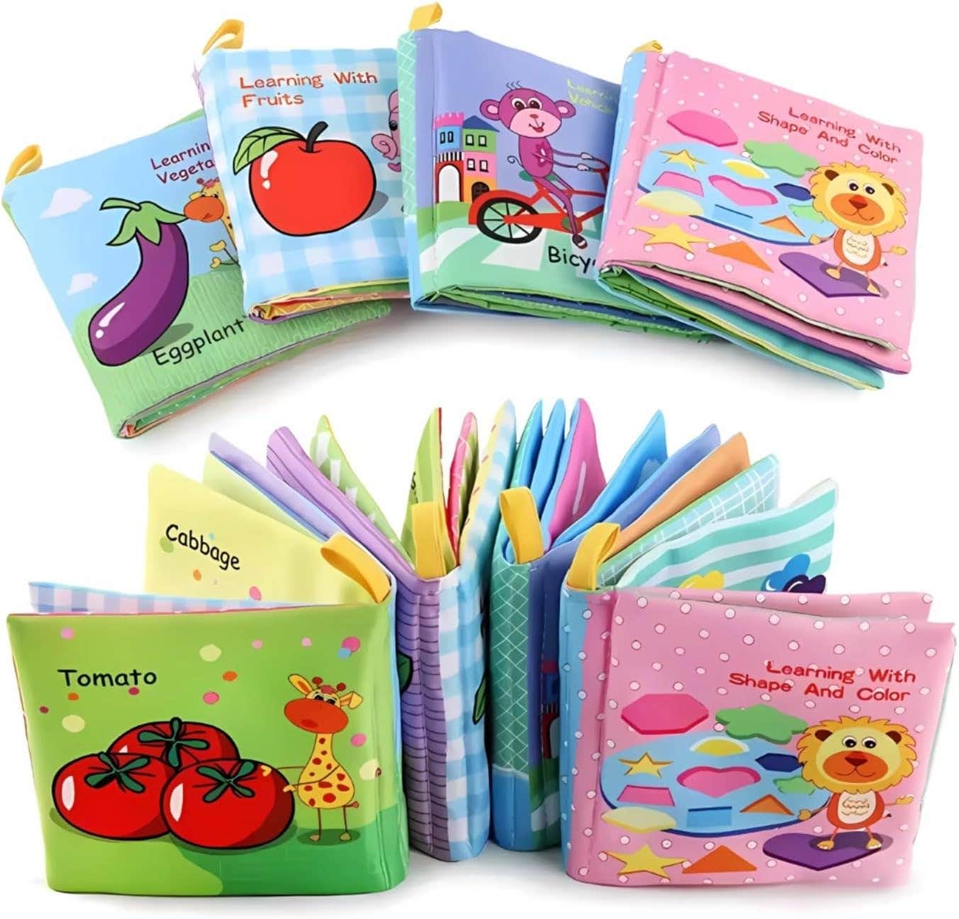 Cloth Books for Early Education for Children (4 Books)
