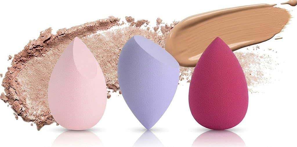 3-Piece Beauty Blender Sponge Set for Cream & Liquid Foundation - Multicolor