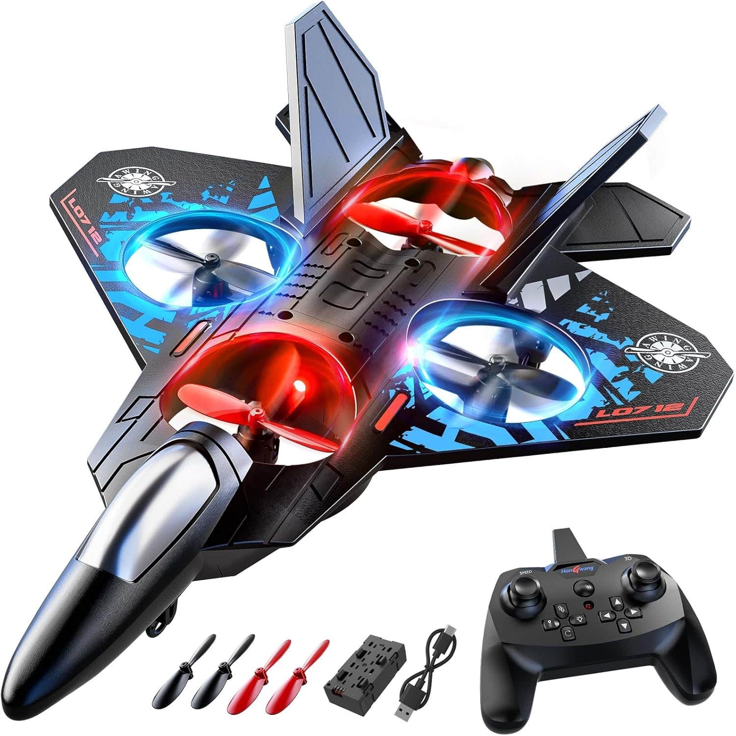 MSKOLER Kids Black Foam Plastic Airplane Toy for 8-12 Years