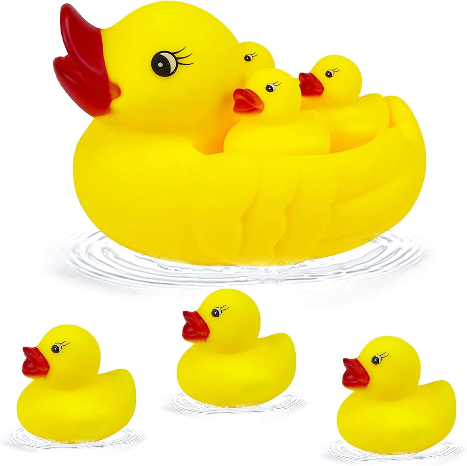 Ynanimery Rubber Duck Bath Toy Set for Toddlers 1-3 | Floating Bathtub Squirt Ducks