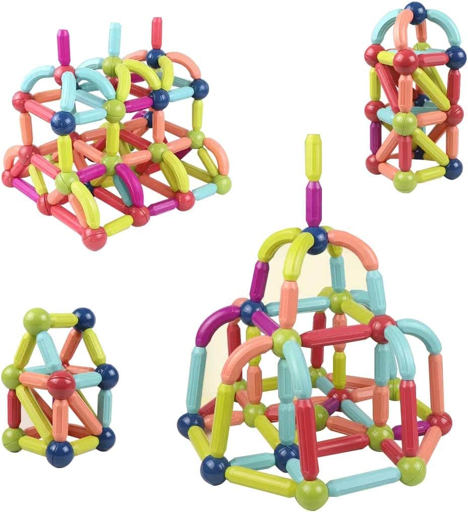 Magnelogy Magnetic Building Set for Kids - 25 PCS Multicolor Sticks and Balls