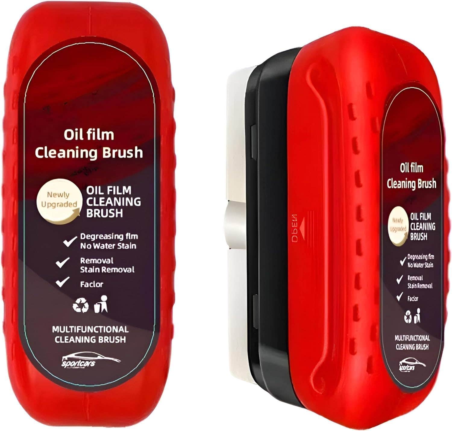 Multifunctional Red Oil Film Cleaning Brush for Car, Motorcycle & Boat