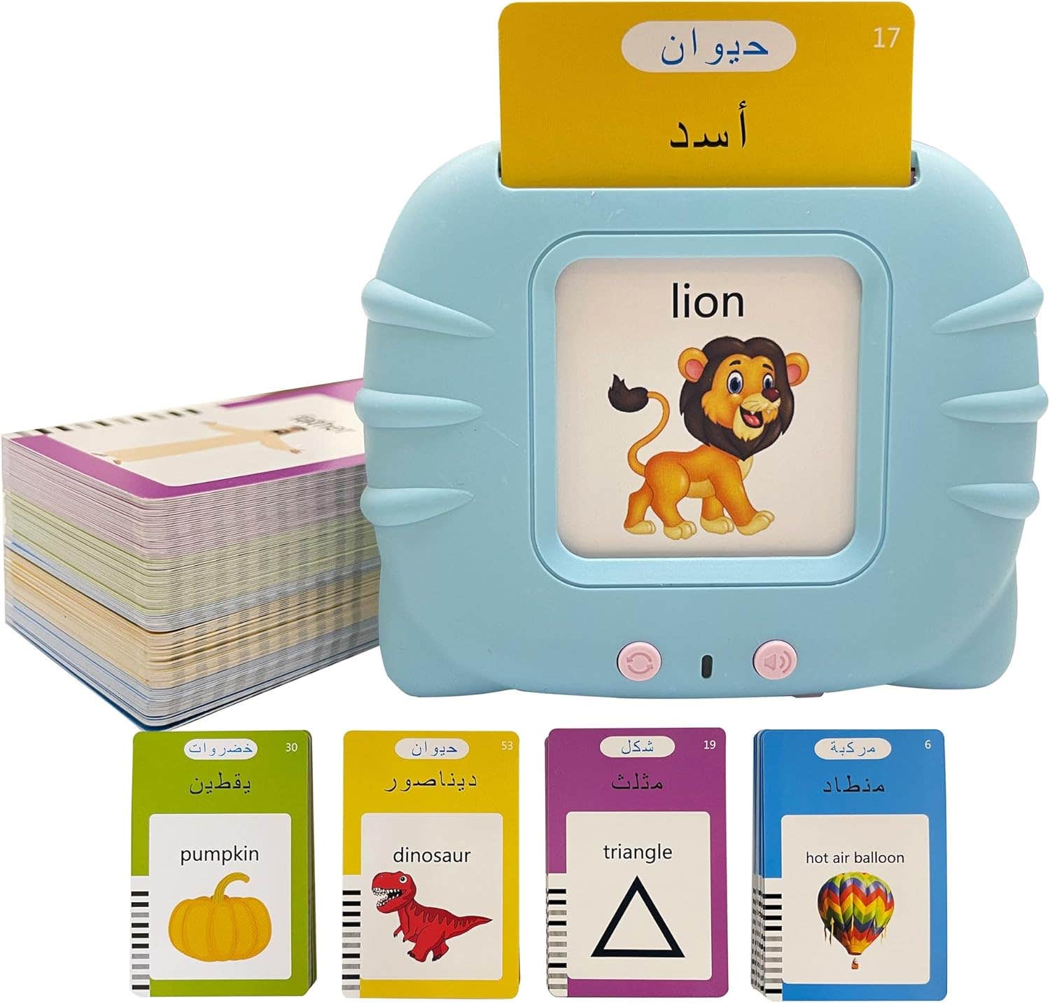 MINMEER Arabic English Alphabet Talking Flash Cards for Kids - 224 Basic Sight Words, Learning Toys