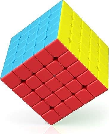 Speed Cube, 5x5 Stickerless Speed Cube - Durable Solid & Regular Turning, Best Magic Toy of Spins Faster Than the Original (5x5x5 Cube)