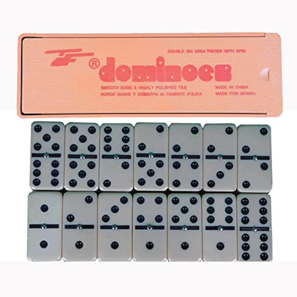 Generic Metal Dominoes Set of 30 Pieces in Plastic Box - Multi Color